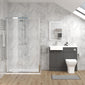 Bradwell 1000mm Gloss Grey Vanity WC Unit & Chrome Rectangle Shower Enclosure Bathroom Suite