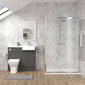 Bradwell 1000mm Gloss Grey Vanity WC Unit & Chrome Rectangle Shower Enclosure Bathroom Suite