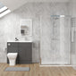 Parkhouse 1000mm Gloss Grey Vanity WC Unit & Chrome Rectangle Shower Enclosure Bathroom Suite