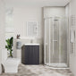 Deco Squared 500mm Soft Black Vanity & Chrome Offset Quadrant Shower Enclosure Bathroom Suite