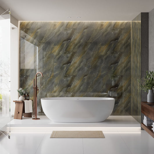  SDG Waterproof PVC Wall Panel 2400 x 1000 x 10mm - Grey Onyx (Gloss)