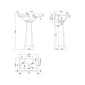 Hudson Reed Richmond 500mm Basin & Pedestal (2 Tap Hole) - White
