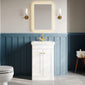 Nuie Classique 500mm Floor Standing 2-Door Unit & 1TH Basin - Satin White - welovecouk