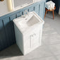 Nuie Classique 500mm Floor Standing 2-Door Unit & 1TH Basin - Satin White - welovecouk