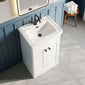 Nuie Classique 500mm Floor Standing 2-Door Unit & 1TH Basin - Satin White - welovecouk