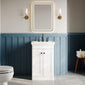 Nuie Classique 500mm Floor Standing 2-Door Unit & 3TH Basin - Satin White - welovecouk