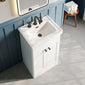 Nuie Classique 500mm Floor Standing 2-Door Unit & 3TH Basin - Satin White - welovecouk