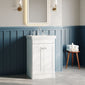Nuie Classique 500mm Floor Standing 2-Door Unit & 3TH Basin - Satin White - welovecouk