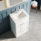 Classique 500mm Floor Standing 2-Door Unit & Basin 2 - Satin White - welovecouk
