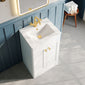 Classique 500mm Floor Standing 2-Door Unit & Basin 2 - Satin White - welovecouk