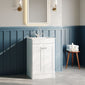 Classique 500mm Floor Standing 2-Door Unit & Basin 2 - Satin White - welovecouk