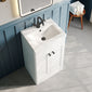 Classique 500mm Floor Standing 2-Door Unit & Basin 1 - Satin White - welovecouk