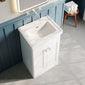Classique 500mm Floor Standing 2-Door Unit & Basin 0TH - Satin White - welovecouk