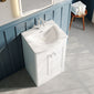 Nuie Classique 500mm Floor Standing 2-Door Unit & Curved Basin - Satin White - welovecouk