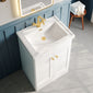 Nuie Classique 600mm Floor Standing 2-Door Unit & 1TH Basin - Satin White - welovecouk