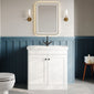 Nuie Classique 800mm Floor Standing 2-Door Unit & 1TH Basin - Satin White - welovecouk