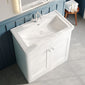 Nuie Classique 800mm Floor Standing 2-Door Unit & 1TH Basin - Satin White - welovecouk