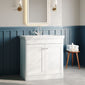 Nuie Classique 800mm Floor Standing 2-Door Unit & 1TH Basin - Satin White - welovecouk