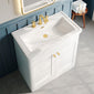Nuie Classique 800mm Floor Standing 2-Door Unit & 3TH Basin - Satin White - welovecouk