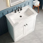 Nuie Classique 800mm Floor Standing 2-Door Unit & 3TH Basin - Satin White - welovecouk