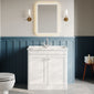 Classique 800mm Floor Standing 2-Door Unit & Basin 1TH - Satin White - welovecouk