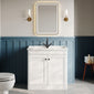 Classique 800mm Floor Standing 2-Door Unit & Basin 1TH - Satin White - welovecouk
