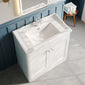 Classique 800mm Floor Standing 2-Door Unit & Basin 1TH - Satin White - welovecouk