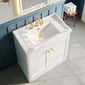 Classique 800mm Floor Standing 2-Door Unit & Basin 3TH - Satin White - welovecouk