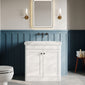Classique 800mm Floor Standing 2-Door Unit & Basin 0TH - Satin White - welovecouk