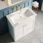 Classique 800mm Floor Standing 2-Door Unit & Basin 0TH - Satin White - welovecouk