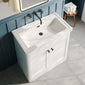 Classique 800mm Floor Standing 2-Door Unit & Basin 0TH - Satin White - welovecouk