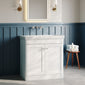 Classique 800mm Floor Standing 2-Door Unit & Basin 0TH - Satin White - welovecouk