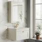 Farlow Shaker 600mm 2-Door Mirror Cabinet - Satin White