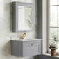 Farlow Shaker 600mm 2-Door Mirror Cabinet - Satin Grey