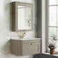 Farlow Shaker 600mm 2-Door Mirror Cabinet - Pebble Grey
