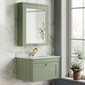 Farlow Shaker 600mm 2-Door Mirror Cabinet - Satin Green