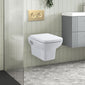 Arlo Mid-Height Concealed Cistern Frames Wall Hung Pan with Soft Closed Seat - Round Plate