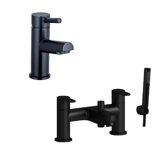  Camden Mono Basin Mixer & Bath Shower Mixer Packs - Black