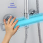Messis Round Cool Touch Exposed Rigid Riser Thermostatic Shower Set - Black