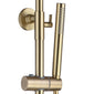 Messis Round Cool Touch Exposed Rigid Riser Thermostatic Shower Set - Brushed Brass
