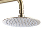 Messis Round Cool Touch Exposed Rigid Riser Thermostatic Shower Set - Brushed Brass