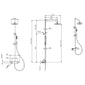 Messis Round Cool Touch Exposed Rigid Riser Thermostatic Shower Set - Brushed Brass