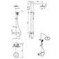 Messis Round Cool Touch Exposed Rigid Riser Thermostatic Shower Set - Black