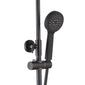 Messis Round Cool Touch Exposed Rigid Riser Thermostatic Shower Set - Black
