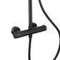 Messis Round Cool Touch Exposed Rigid Riser Thermostatic Shower Set - Black
