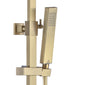 Mino Cool Touch Exposed Rigid Riser Square Thermostatic Shower Set - Brushed Brass