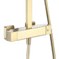 Mino Cool Touch Exposed Rigid Riser Square Thermostatic Shower Set - Brushed Brass