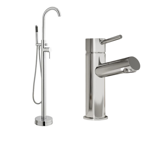  Nuie Binsey Freestanding Bath Shower Mixer + Mono Basin Mixer Pack