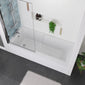 Shower Straight 1700 x 750 Bath with Chrome Square Bath 8mm SCREEN