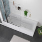 Shower Straight 1700 x 750 Bath with Chrome Square Bath Screen with Fixed Panel & Rail